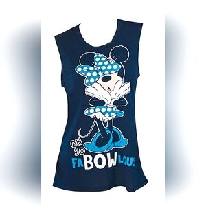 Minnie Mouse Navy FaBOWlous Graphic Tank Classic Comfy Spring Summer Travel